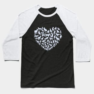 dogs love heart Baseball T-Shirt